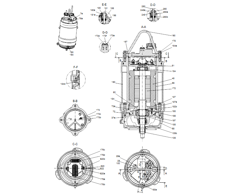 GRUNDFOS Tauchmotorpumpen S1.80.100.200.4.54H.H.271.G.EX.D.615 - Art. 96781852