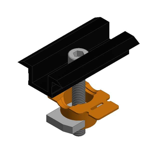 GSE INTEGRATION - GROUND SYSTEM - ETRIER DOUBLE NOIR 30 à 40 mm - Sachet 10 pcs - ED_NOIR_30