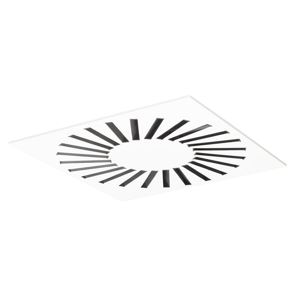 Solid Air RTGDOO 300/8-black 295x295mm RAL9010 – Patronenlamellen schwarz Deckengitter (Drallauslass flach), Art.-Nr. 8201000244