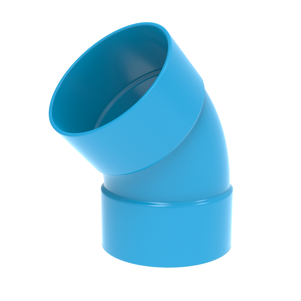 Wavin PVC Vent. Bogen 45° BL 125 M/M – Bogen (Kunststoff-Einbaukanal), Art.-Nr. 5120000202