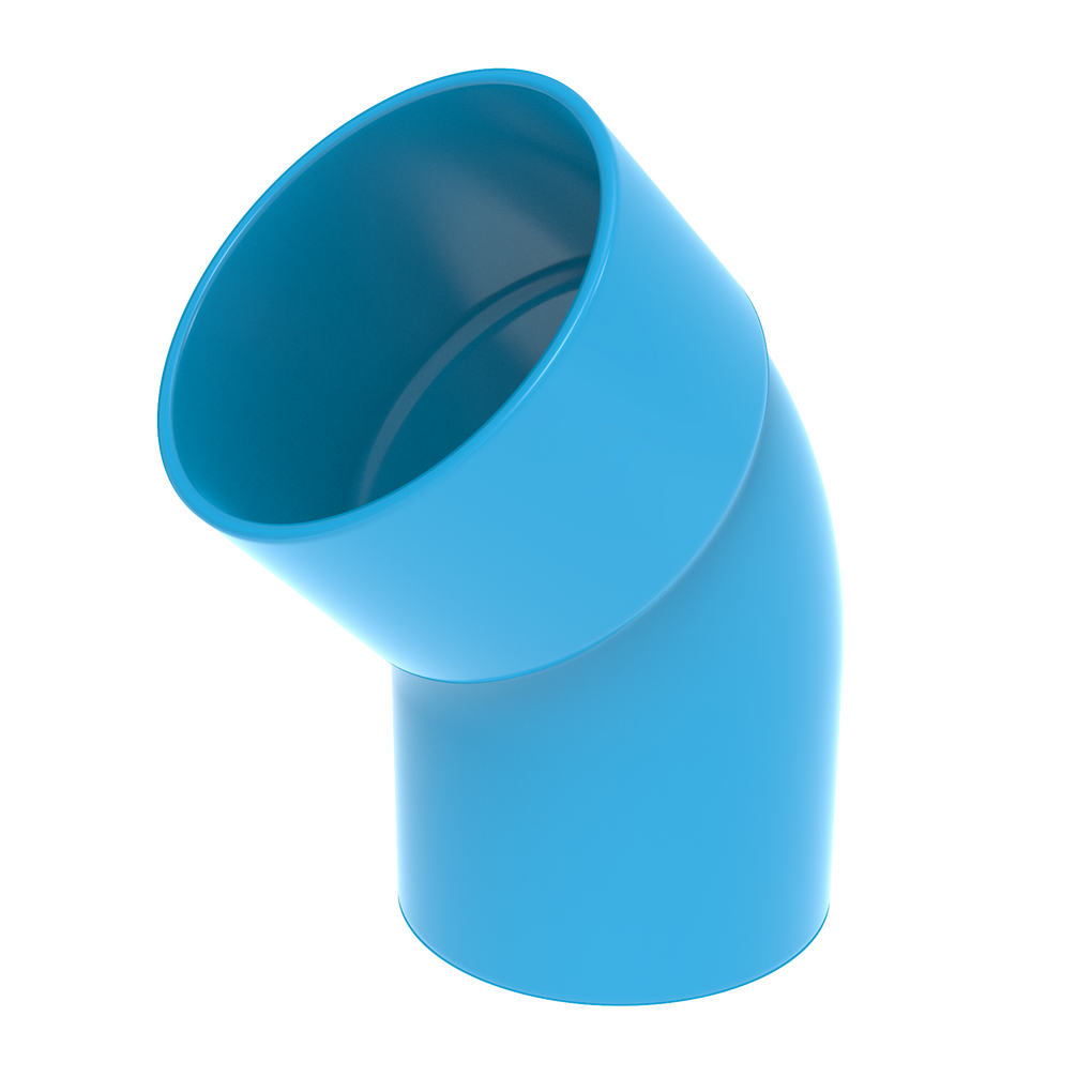 Wavin PVC Vent. Bogen 45° BL 80 M/S – Bogen (Kunststoff-Einbaukanal), Art.-Nr. 5120000207