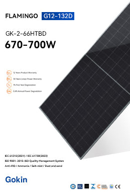 Gokin Solar Co., Ltd. - Solarmodul - Flamingo G12-132D 670-700W GK-2-66HTBD-685M - Art. 225728