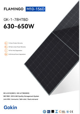 Gokin Solar Co., Ltd. - Solarmodul - Flamingo M10-156D 630-650W GK-1-78HTBD-640M - Art. 225734