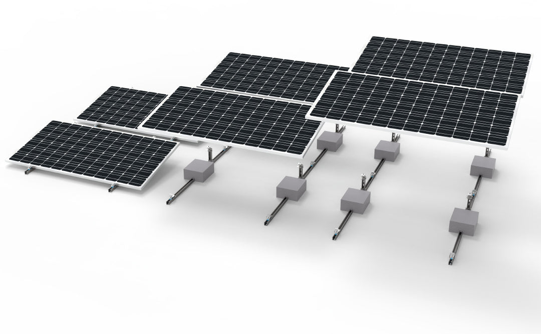 Xiamen SendSheen Sun Energy Technology co.,Ltd - Montagesysteme - Flat Roof Mounting Series-Steel Ballast Brack/S... Steel Ballast Brack (With Rail) - Art. 9950