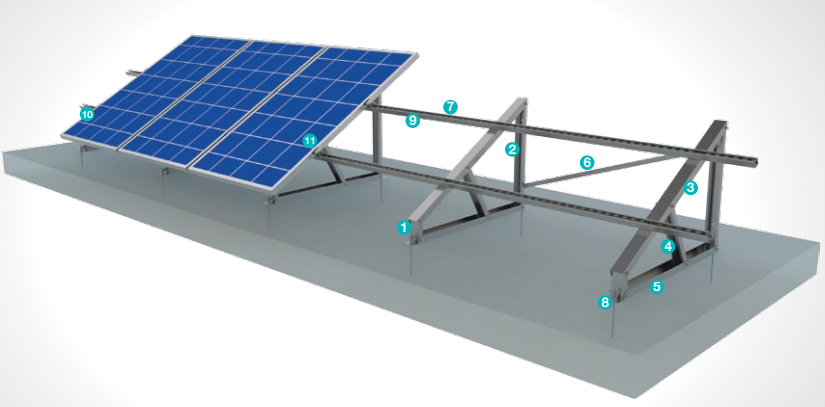 Kiraç Metal Ürünleri San. ve Tic. Ltd. Şti. - Montagesysteme - Flat Roof Steel Mounting System KPT22 - Art. 8874