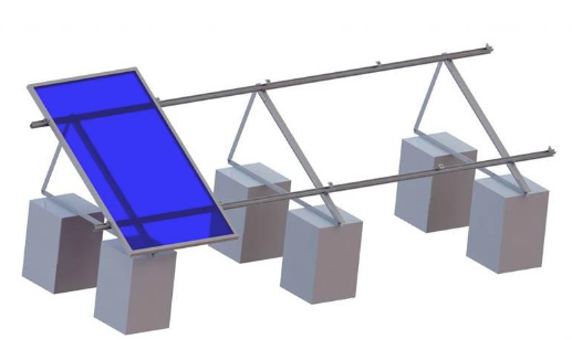 Xiamen Kingfeels Energy Technology Co,Ltd - Montagesysteme - Flat Roof Tri-Angle Bracket Solar Mounting KF-HK-FR01 - Art. 8843