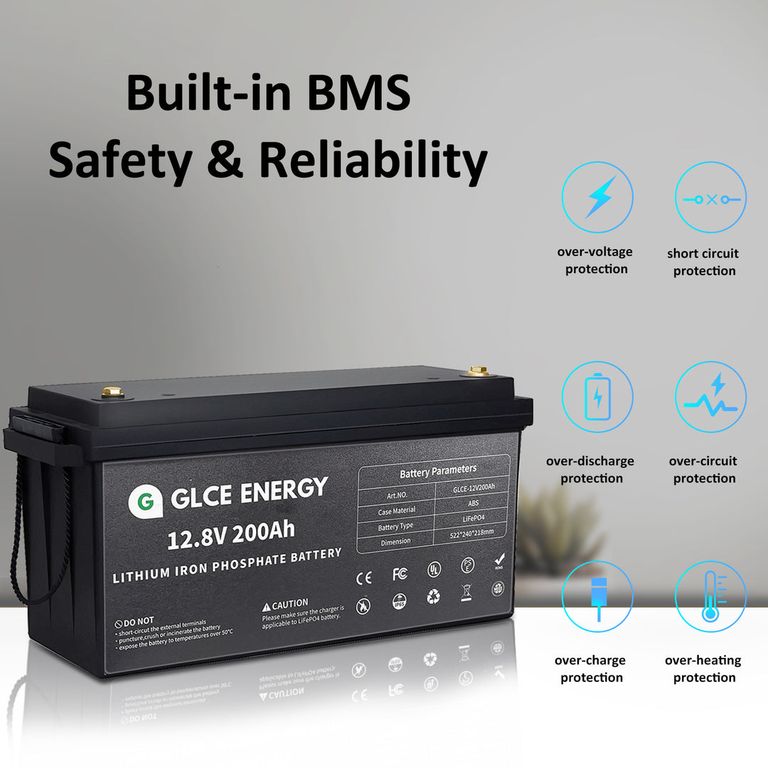 GLCE Energy - Speicher - GLCE-12V 200Ah LiFePO4 Lithium Battery 12V 200Ah - Art. 34009