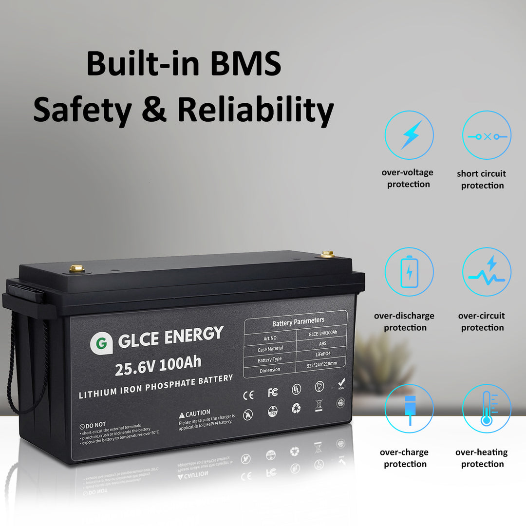 GLCE Energy - Speicher - GLCE-24V 100Ah LiFePO4 Lithium Battery 24V 100Ah - Art. 34010