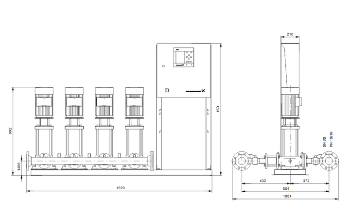GRUNDFOS Druckerhöhungsanlage Hydro MPC-E 4 CRIE10-9 Art. 91044174