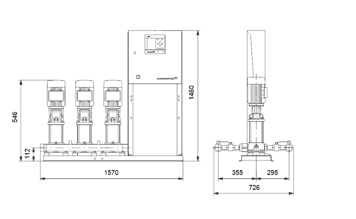 GRUNDFOS Druckerhöhungsanlage Hydro MPC-S 3 CRI 3-5 Art. 91044067