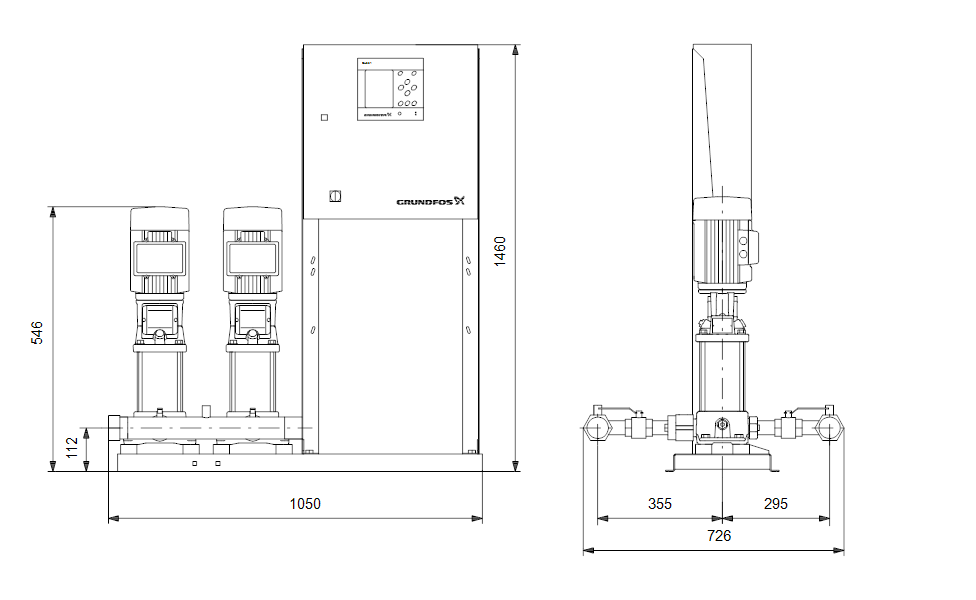 GRUNDFOS Druckerhöhungsanlage Hydro MPC-S 2 CRI 3-5 Art. 91044065