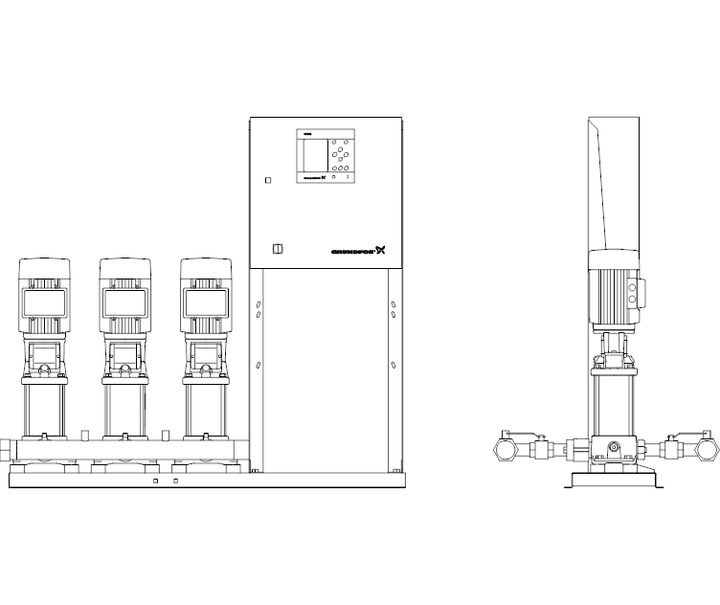 GRUNDFOS Druckerhöhungsanlage Hydro MPC-S 3 CRI 3-10 Art. 91044069