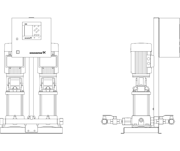 GRUNDFOS Druckerhöhungsanlage Hydro MPC-S 2 CRI 10-6 Art. 96575864