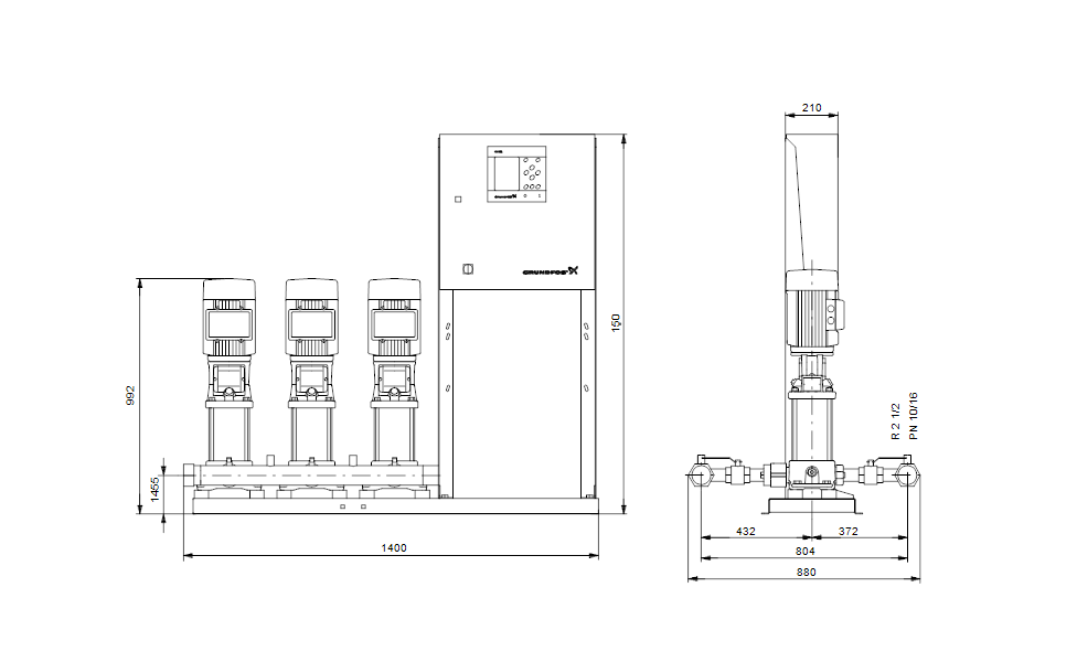 GRUNDFOS Druckerhöhungsanlage Hydro MPC-E 3 CRIE10-9 Art. 91044169