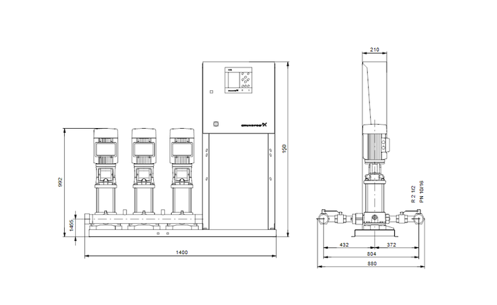 GRUNDFOS Druckerhöhungsanlage Hydro MPC-E 3 CRIE10-9 Art. 91044169