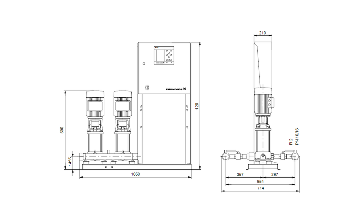 GRUNDFOS Druckerhöhungsanlage Hydro MPC-E 2 CRIE3-10 Art. 96575766
