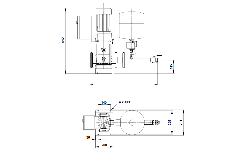 GRUNDFOS Druckerhöhungsanlage Hydromono 1 CRN1-7 400V Art. 96050757