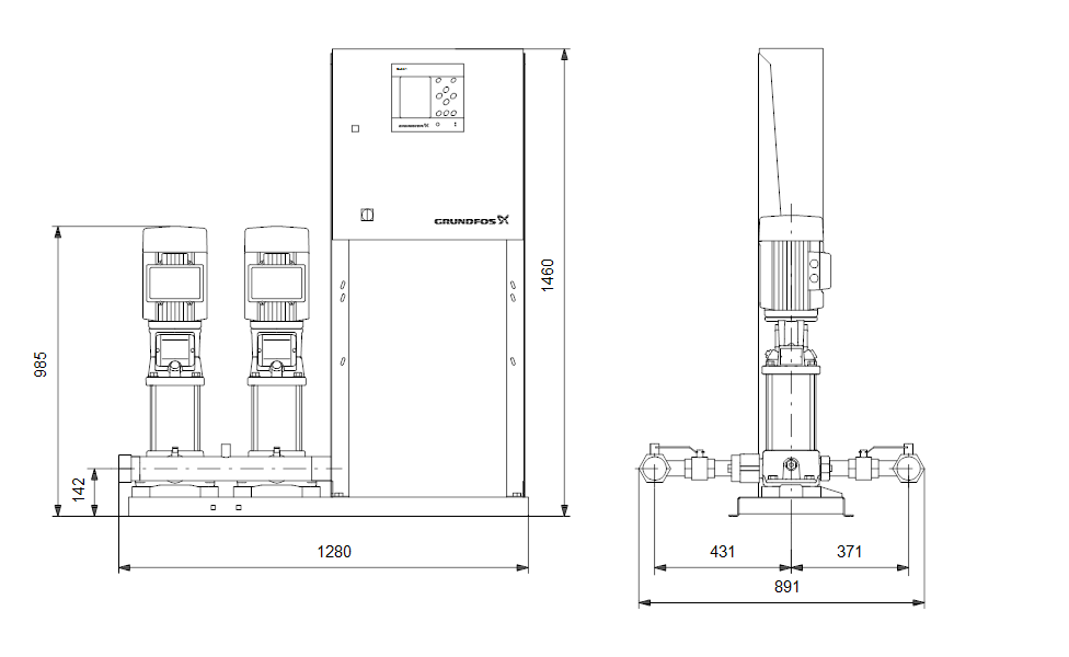 GRUNDFOS Druckerhöhungsanlage Hydro MPC-S 2 CRI 10-9 Art. 91044092