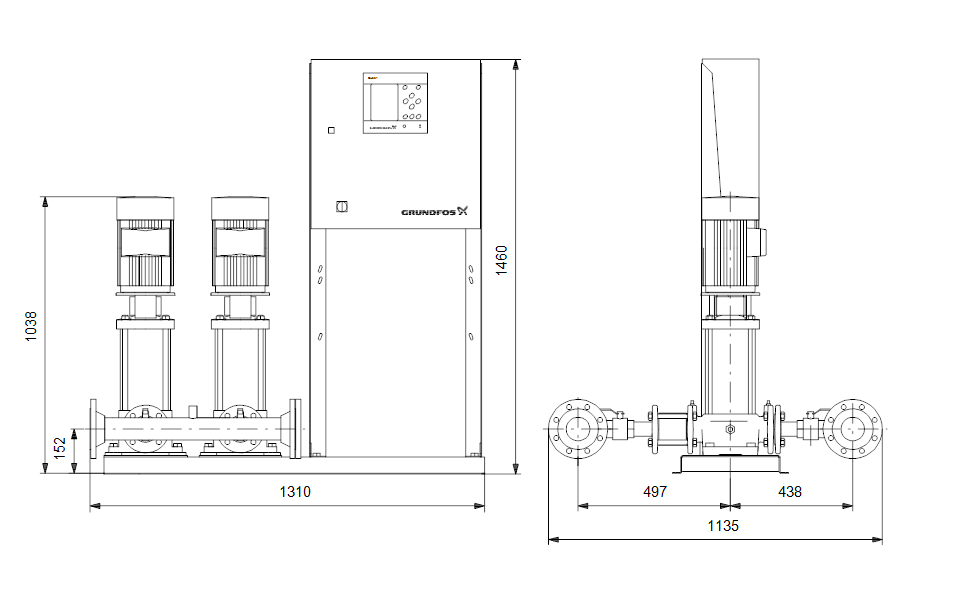 GRUNDFOS Druckerhöhungsanlage Hydro MPC-S 2 CRI 20-5 Art. 96575865