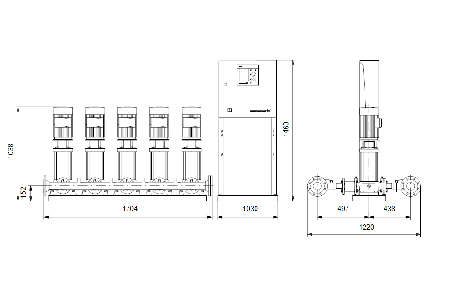 GRUNDFOS Druckerhöhungsanlage Hydro MPC-S 5 CRI 20-5 Art. 91044117