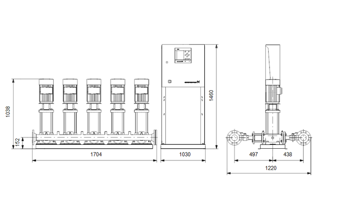 GRUNDFOS Druckerhöhungsanlage Hydro MPC-S 5 CRI 20-5 Art. 91044117