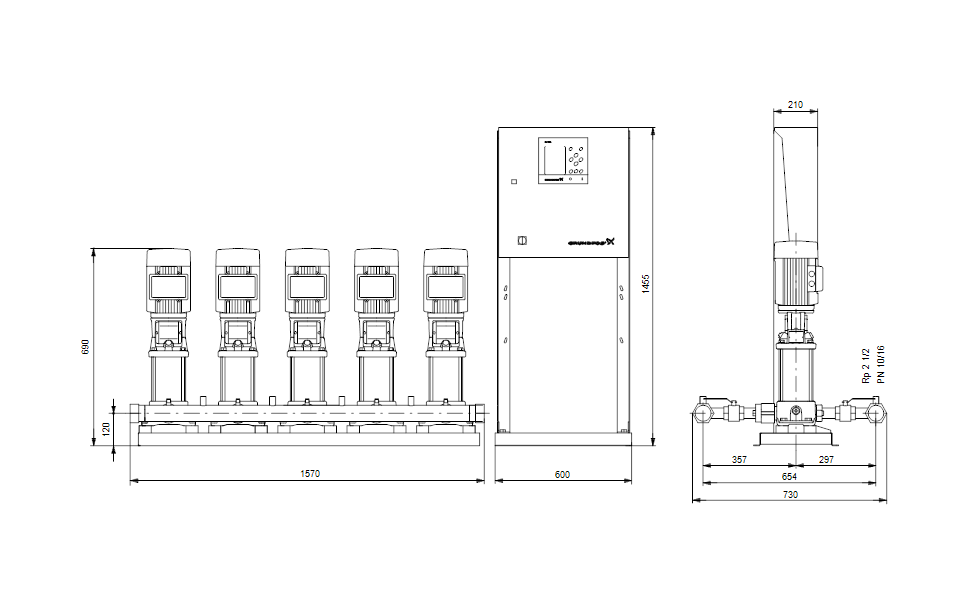 GRUNDFOS Druckerhöhungsanlage Hydro MPC-S 5 CRI3-10 Art. 91044074