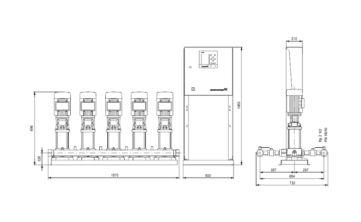 GRUNDFOS Druckerhöhungsanlage Hydro MPC-S 5 CRI3-10 Art. 91044074