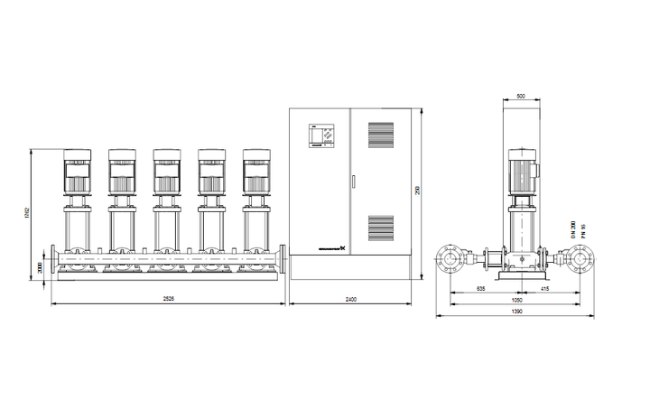 GRUNDFOS Druckerhöhungsanlage Hydro MPC-E 5 CR64-5-1 Art. 96940966