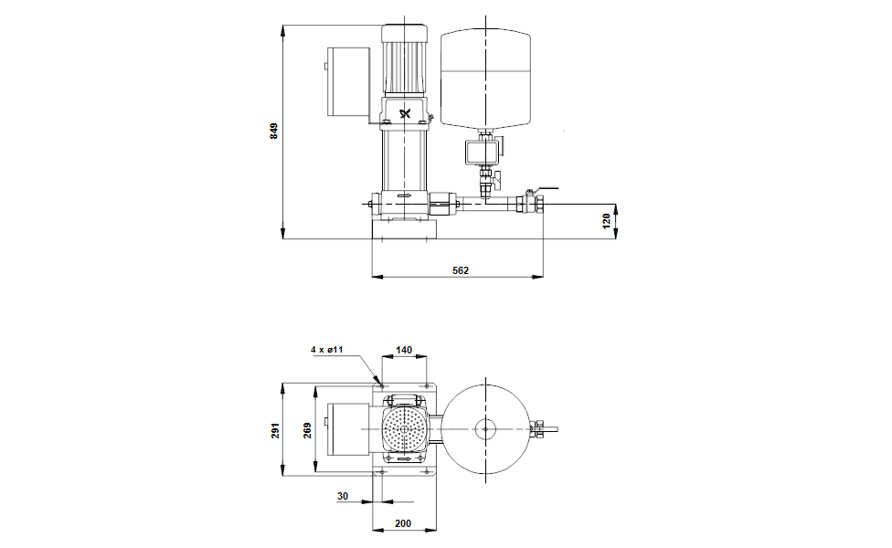 GRUNDFOS Druckerhöhungsanlage Hydromono 1 CR1-19 400V Art. 96050744
