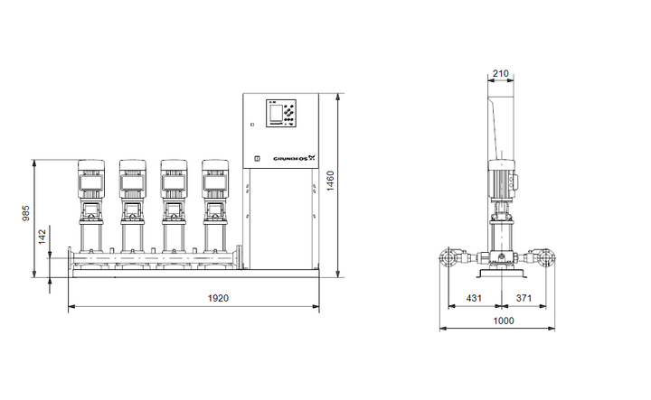 GRUNDFOS Druckerhöhungsanlage Hydro MPC-S 4 CRI 10-9 Art. 91044098
