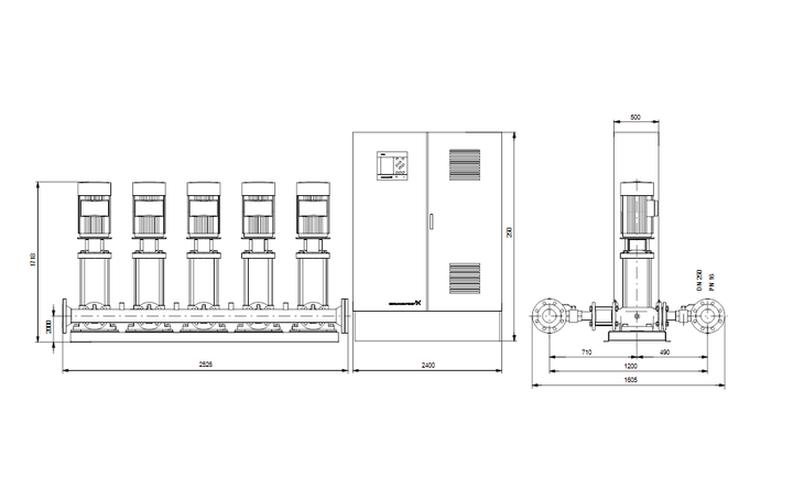 GRUNDFOS Druckerhöhungsanlage Hydro MPC-E 5 CR90-4 Art. 96940988