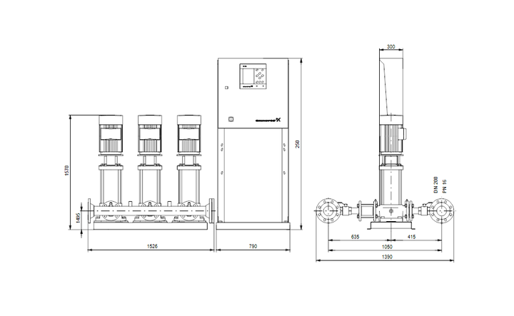 GRUNDFOS Druckerhöhungsanlage Hydro MPC-E 3 CRE64-4 Art. 96940960