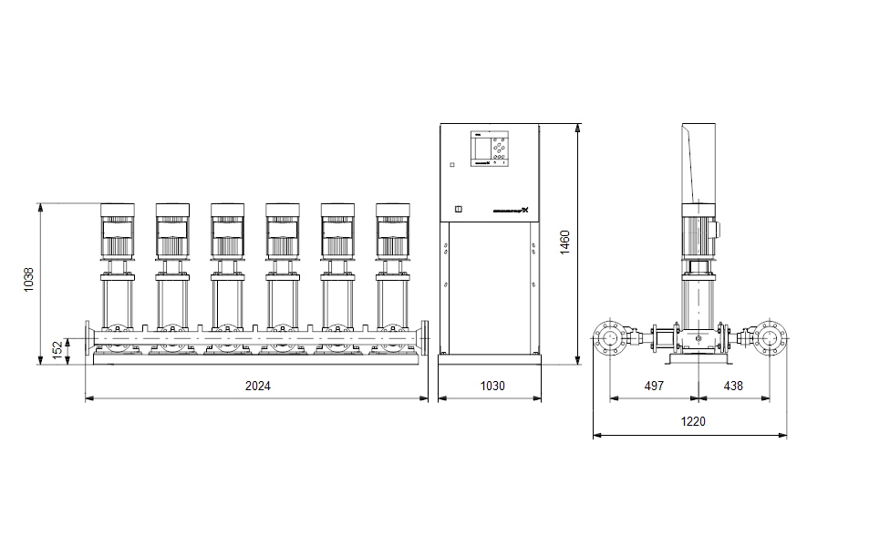 GRUNDFOS Druckerhöhungsanlage Hydro MPC-S 6 CRI 20-5 Art. 91044118