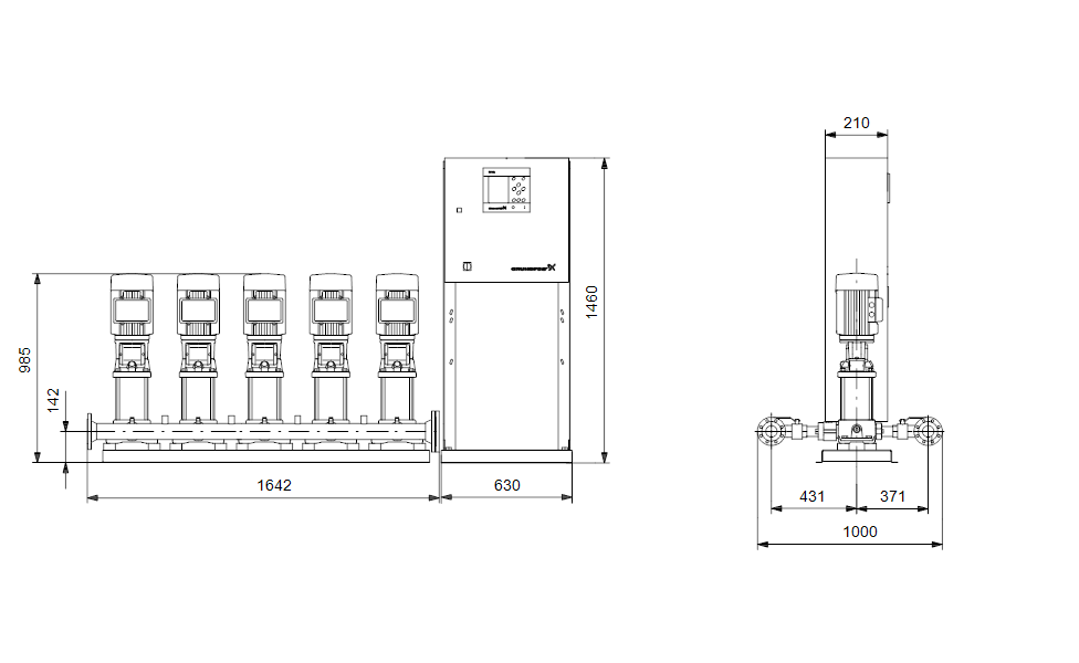 GRUNDFOS Druckerhöhungsanlage Hydro MPC-S 5 CRI 10-9 Art. 91044099
