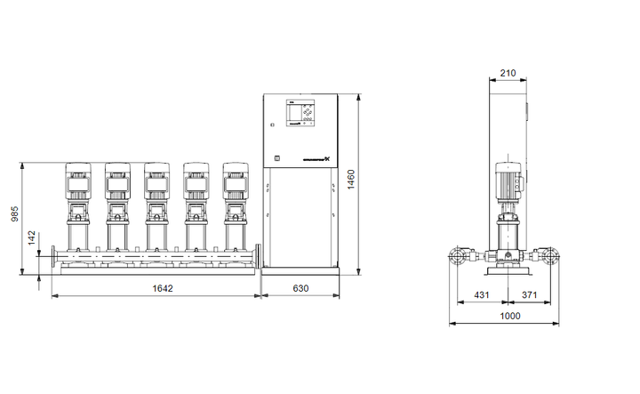 GRUNDFOS Druckerhöhungsanlage Hydro MPC-S 5 CRI 10-9 Art. 91044099