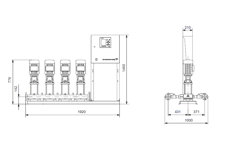 GRUNDFOS Druckerhöhungsanlage Hydro MPC-S 4 CRI 10-4 Art. 91044096