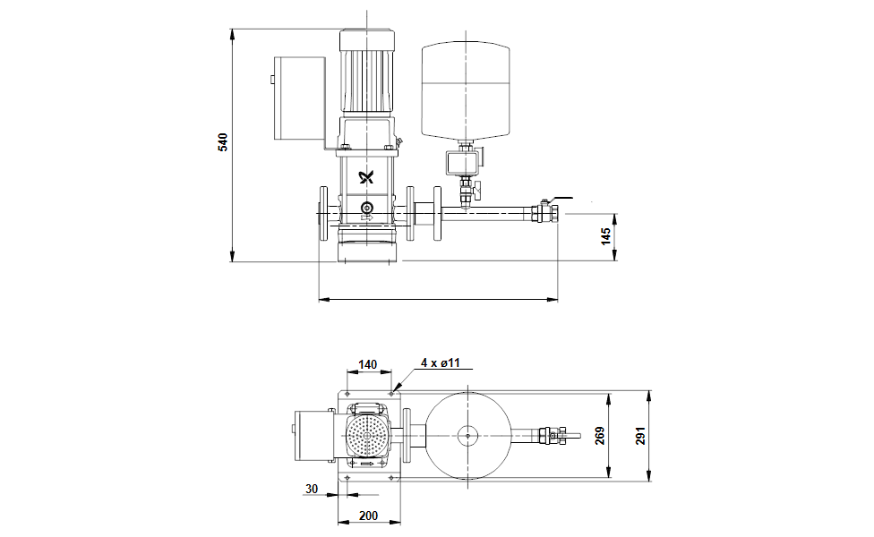 GRUNDFOS Druckerhöhungsanlage Hydromono 1 CRN1-2 230V Art. 96050942