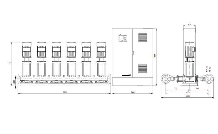 GRUNDFOS Druckerhöhungsanlage Hydro MPC-E 6 CR90-4-2 Art. 96940985