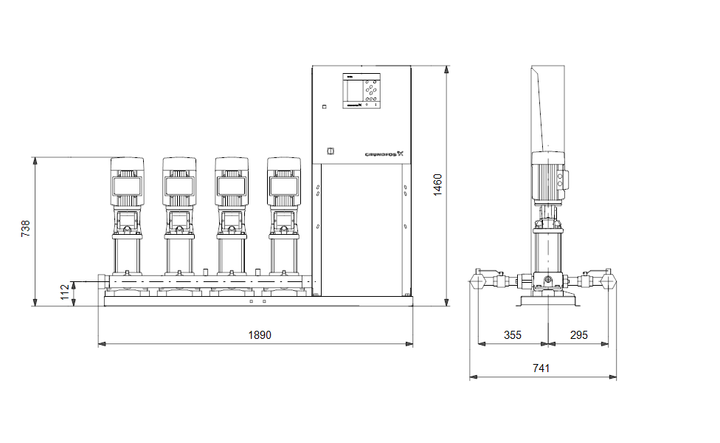 GRUNDFOS Druckerhöhungsanlage Hydro MPC-S 4 CRI 5-8 Art. 91044086