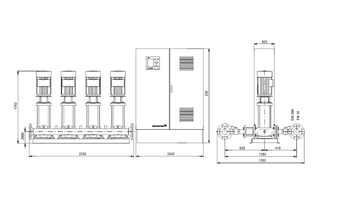 GRUNDFOS Druckerhöhungsanlage Hydro MPC-E 4 CR64-5-1 Art. 96940965