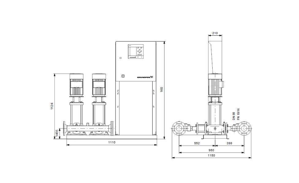 GRUNDFOS Druckerhöhungsanlage Hydro MPC-E 2 CRIE20-7 Art. 91044194