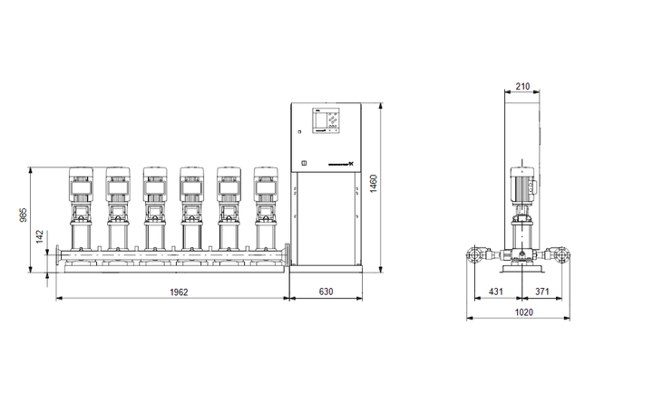 GRUNDFOS Druckerhöhungsanlage Hydro MPC-S 6 CRI 10-9 Art. 91044216