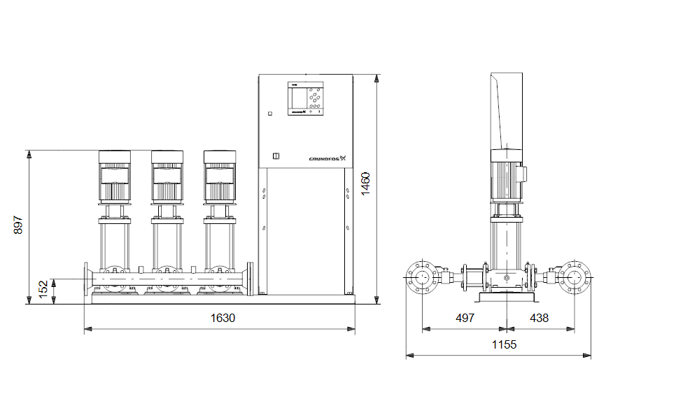 GRUNDFOS Druckerhöhungsanlage Hydro MPC-S 3 CRI 20-3 Art. 91044112