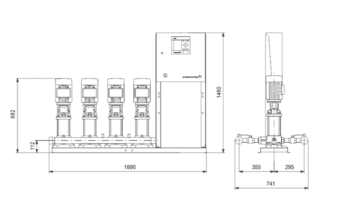 GRUNDFOS Druckerhöhungsanlage Hydro MPC-S 4 CRI 3-10 Art. 91044072