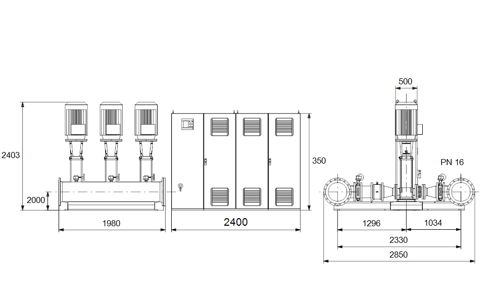 GRUNDFOS Druckerhöhungsanlage Hydro MPC-F 3 CR150-5-2 Art. 96823499