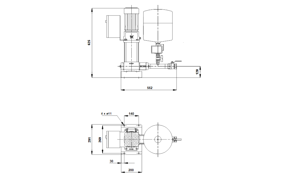 GRUNDFOS Druckerhöhungsanlage Hydromono 1 CR1-9 400V Art. 96050737