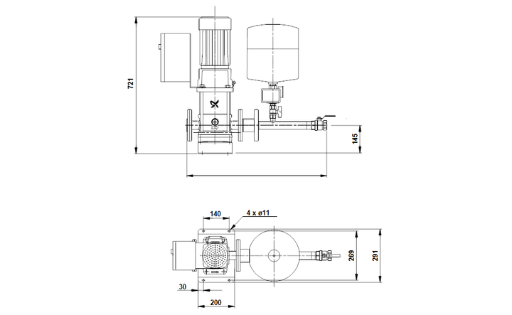 GRUNDFOS Druckerhöhungsanlage Hydromono 1 CRN5-7 230V Art. 96051024