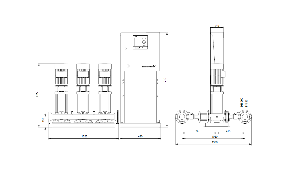 GRUNDFOS Druckerhöhungsanlage Hydro MPC-E 3 CRE64-1 Art. 95008716