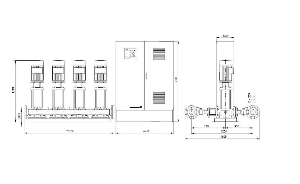 GRUNDFOS Druckerhöhungsanlage Hydro MPC-E 4 CR90-4-2 Art. 96940983