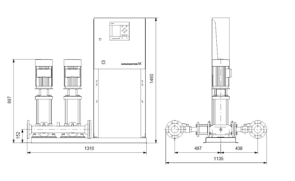 GRUNDFOS Druckerhöhungsanlage Hydro MPC-S 2 CRI 20-3 Art. 91044110